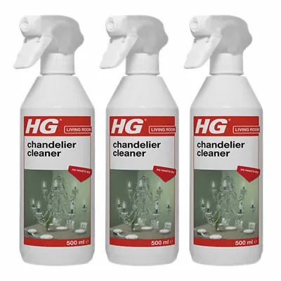 Pack Of 3 X HG Glass Crystal Chandelier Spray Cleaner 500ml For Cleaning In Situ • £25.19