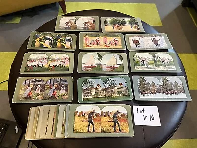 (41) Lot Vintage Stereoview Cards Green Borders (Lot #16) • $24.57