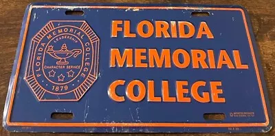 Florida Memorial College Vintage Booster License Plate Miami Gardens FMU • $49.99