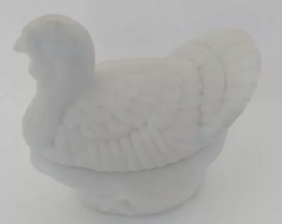 IMPERIAL  Nesting Turkey White  Satin Milk Glass (2 Pieces) • $10