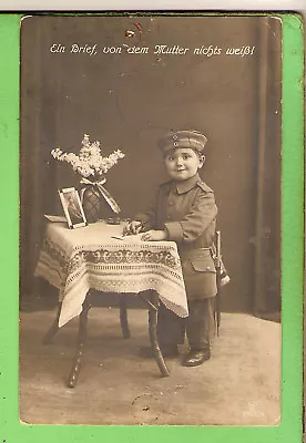 #l13.  German  Imperial Wwi Postcard Child In Uniform 1917 • $40