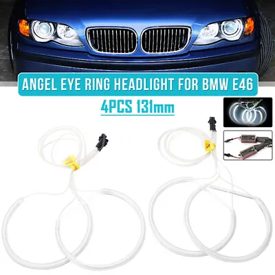 4x 131MM LED White Angel Eyes Halo Ring Cotton Light For BMW E36 E38 E39 E46 M3 • $25.50