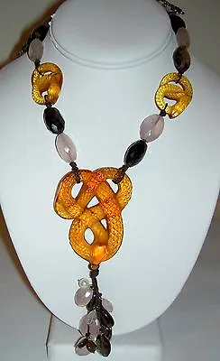 Authentic $2895 LALIQUE Serpent Pierres Fines Quartz Crystal Necklace #037/188 • £1446.31