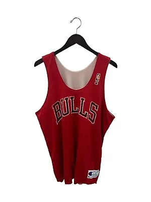 $35 • Buy Vintage Chicago Bulls Reversible Champion Practice Jersey Adult Size L 90s NBA