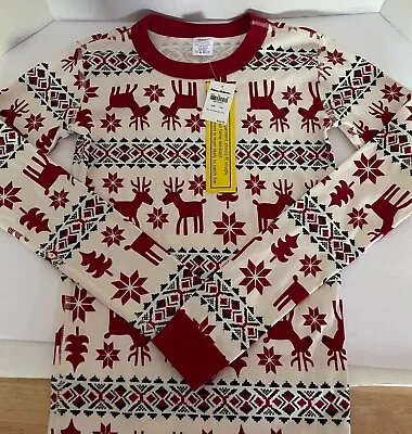 Hanna Andersson Reindeer Cotton Long Sleeve Pajama Top - Girls 14 • $10.75