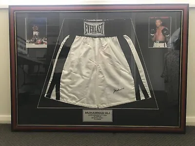 MUHAMMAD ALI Autograph Signed Boxing Trunks Shorts + Fight Photos FRAMED COA • $2975