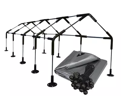 Odc 18x40' Canopy Tent Kit W/Tarp 1-3/8  No Poles/Legs Carport Boat RV Garage • $348.79