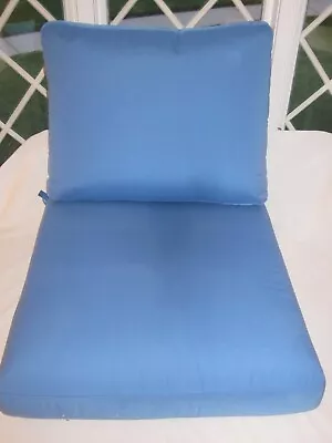 Restoration Hardware Chair Outdoor Seat Cushion & Back Carmel Lounge Chair Blue • $199.95