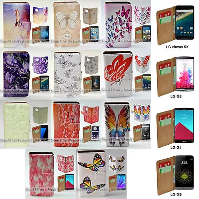 $13.98 • Buy For LG Series Mobile Phone - Butterflies Theme Print Wallet Phone Case Cover #1`