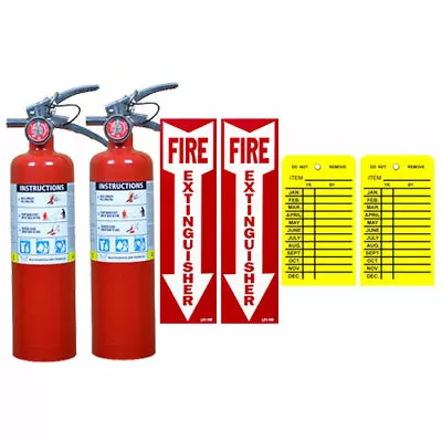 2 - 2.5. Lb. Buckeye ABC Fire Extinguisher W/Veh. Bracket Sign Inspection Tag  • $134.60