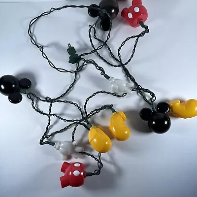 Vtg Disney Mickey Mouse Christmas String 10  Light Blow Mold WORKS! • $12.60