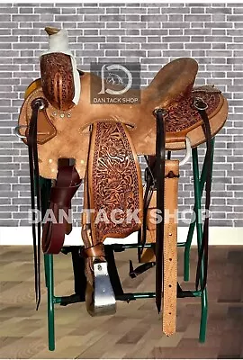 Premium Leather Western Strip Down Ranch Roper Saddle With Tack Set • $475