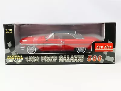 1:18 Scale Sun Star #1440 Die-Cast 1964 Ford Galaxie 500 - Red W/ Black Roof  • $99.95