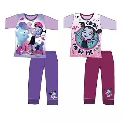 Girls Disney Vampirina Pyjamas PJs Long Purple 4 5 6 7 8 9 10 Yrs BNWT Gift Pjs • £6.25