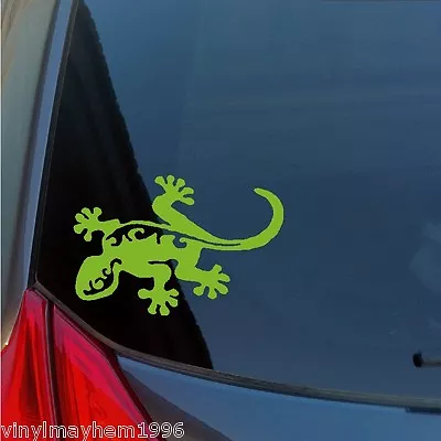 Gecko Vinyl Sticker Decal Tribal Wall Car Truck Hawaii Tropics Island Pet Wild • $2.95