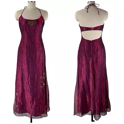 NICOLE MILLER Collection Vintage Beaded Floral Cocktail Party Formal Dress Gown • $175