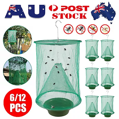 6/12X Fly Trap Net Cage Trap Hanging Catcher Insect Ranch Pest Killer Reusable I • $5.99