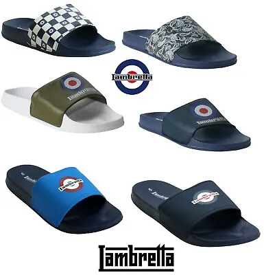 £11.95 • Buy Mens Lambretta Slip On Beach Summer Pool Shower Mule Flip Flops Sandals Size UK