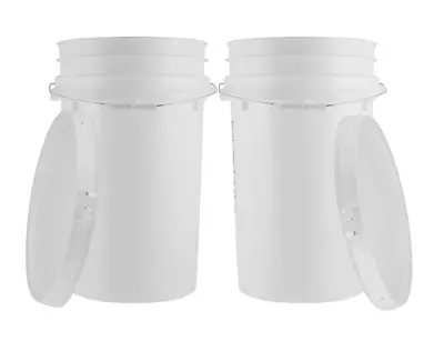 7 Gallon Food Grade Bucket Pail BPA Free With Lids Pails 90mil (Pack Of 2) • $66.77