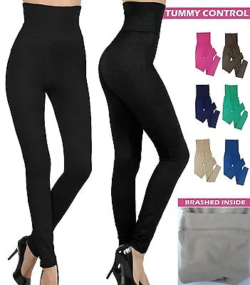 Lady Warm Winter High Waist Fleece Lined Thick Brushed Footless Leggings Pants • $7.95