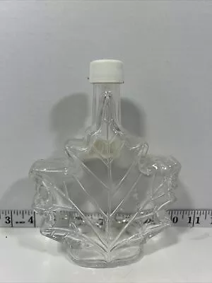 Maple Leaf Embossed Shape Empty Clear Glass Jar 8oz Syrup Bottle Screw Cap 48mm • $14.99