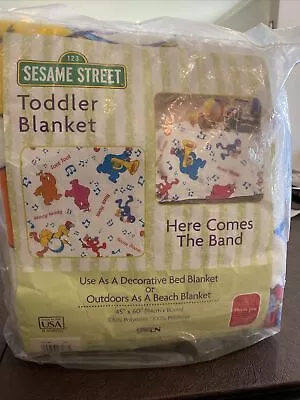 Vintage 2002 Elmo Music Notes Children's Fleece Blanket 45” X 60” Sesame Street • $55