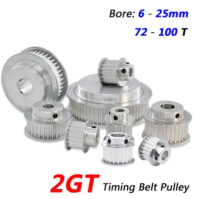 GT2 2GT Timing Belt Pulleys Bore 6mm-25mm With Steps 72T-100T For 3D Printer CNC • $10.49