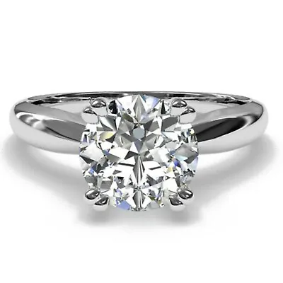$1.53 • Buy 2.24 Ct Vvs1 /Round Ice G-H White Moissanite Diamond Engagement 925 Silver Ring