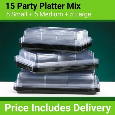 £27.25 • Buy 15 X Mixed Catering Platter Trays & Lids For Parties,Sandwiches,Buffets,Cakes 