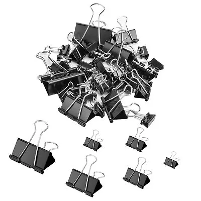 110PCS â€“ Binder Clips Assorted Sizes Metal Binder Paper Clips Black PaperClips • $9.19