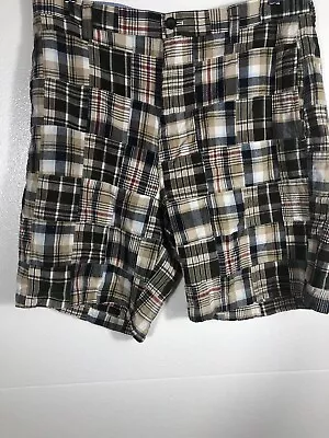 Chaps Ralph Lauren Men's Madras Shorts Size 36 Patchwork Brown EUC • $16