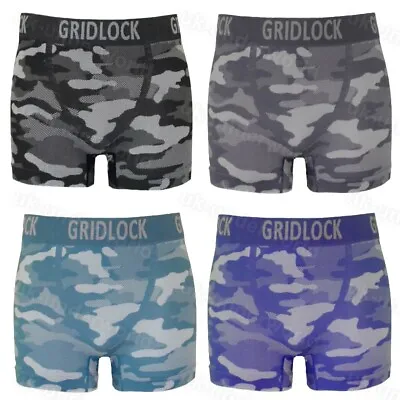Mens Boxer Shorts Hipster Briefs Seamless Camouflage Camo Army 3 Pairs Underwear • £5.85