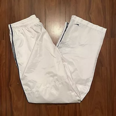 Vintage Y2K Nike Windbreaker Track Sweatpants Straight Leg Loose Fit White XL • $45