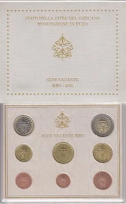 Coin Set Vatican Euro € BU 2005 VATICAN CITY Sede Vacante Paul II - Benedict XVI • $441.97