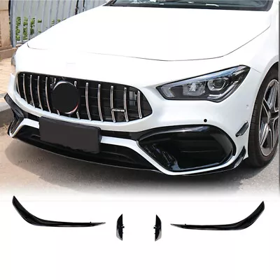 Front Bumper Splitter Canard Fins For Mercedes Benz W118 C118 CLA45 CLA250 20-22 • $133.99