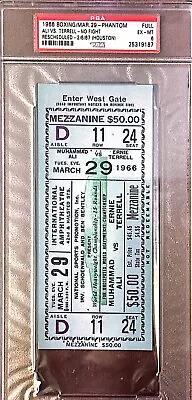 Muhammad Ali - Ernie Terrell March 29 1966 Full Ticket Stub PSA 6 Low Pop • $180