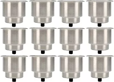 12 Pcs Stainless Steel Cup Drink Holder With Drain For Marine Boat Rv Camper Car • $66.99