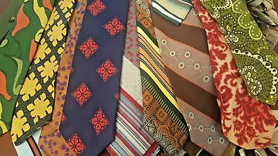 50 Pcs Vintage Mens Neckties Lot Mix Quilt Craft Wholesale Lots • $48.99