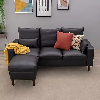 3 Seat Convertible Sectional Sofa Couch Linen Fabric L-Shaped + Ottoman • $269.99