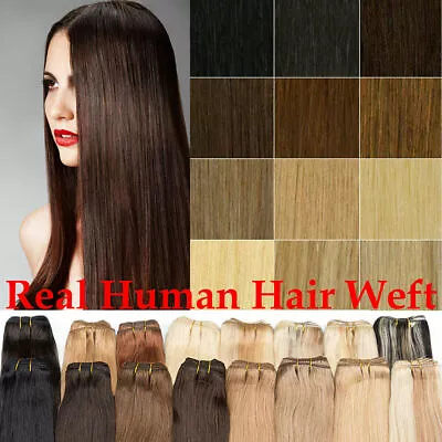 Double Weft Russian Remy Real Human Hair Weave Weft Extensions Full Head 100gram • £83.16