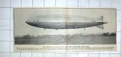 1930 The Airship R101 After Leaving Her Shed At Cardington Shortly Before Crash • $6.22