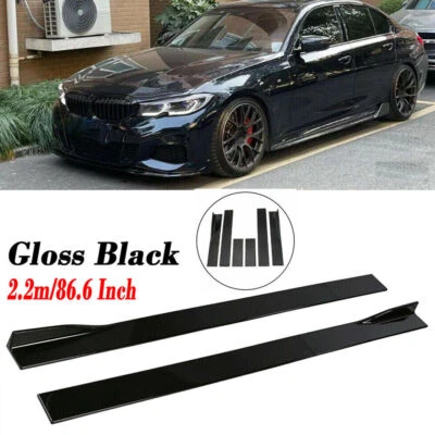 $43.65 • Buy Gloss Black 86.6'' Side Skirt Extension Lower Splitter For 3 Series F10 F30 F32