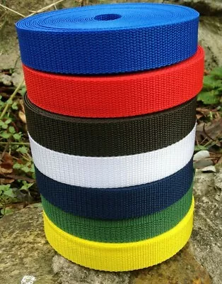 20 Meters Polypropylene Nylon Webbing Tape 25mm Strapping Pet Lead Material • £5.99