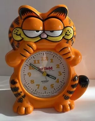 Vintage 1978 Garfield Quartz Alarm Clock Nelsonic +FUN • $29.99