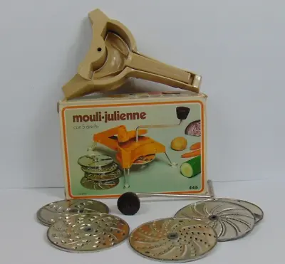 Moulinex 445 Mouli Julienne Vintage Food Shredder Slicer Original Box Complete • $26.07