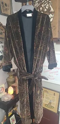 Vintage Bill Blass Menswear 100% Cotton Velvet Robe One Size Smoking Jacket  • $119.99