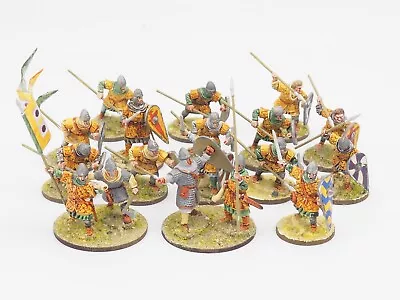 28mm Dark Ages Norman Warriors X 18. Painted. Blue 383 • £60