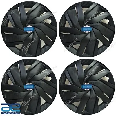 4 Pcs New Wheel Hub Caps Cover Plastic Black 12-15  For Cars Universal @UK • $156.31