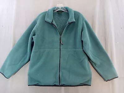 Cabelas Jacket Men Medium Green Blue Fleece Polartec Sweatshirt Sweater Full Zip • $23.97