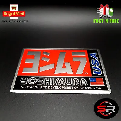 YOSHIMURA USA 3D HEATPROOF EXHAUST BADGE STICKER GRAPHIC DECAL METAL 100x65mm • £4.95